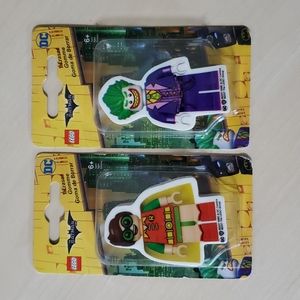 3/$20 Lego Batman Movie Erasers, Robin and The Joker, 2017